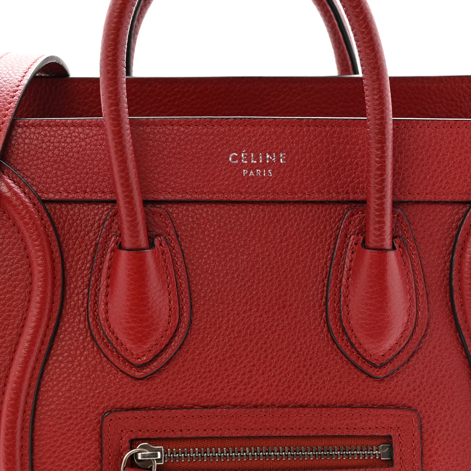 Drummed Calfskin Nano Luggage Merlot