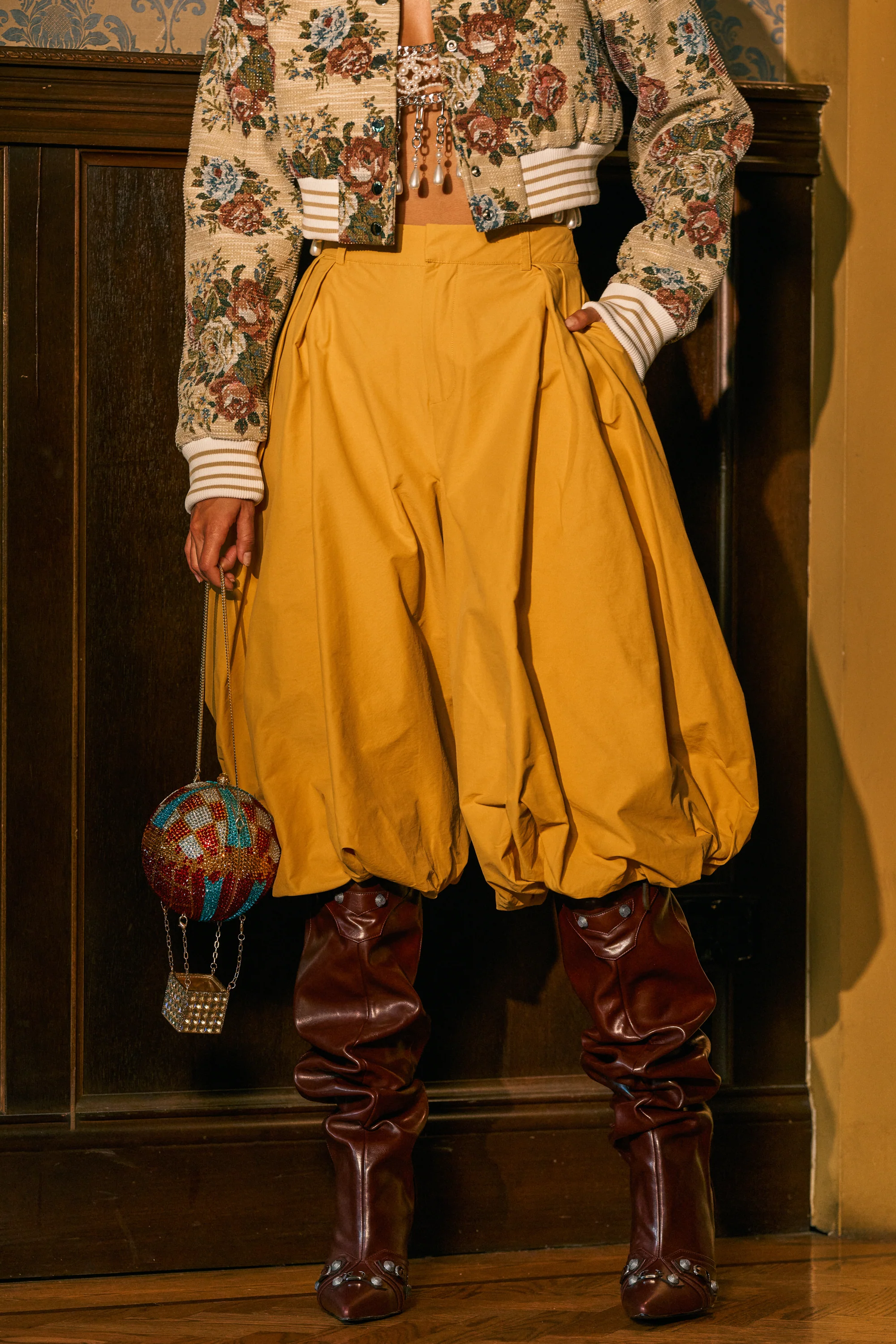 GLOW GAUCHO PANT IN MUSTARD - Akira Store