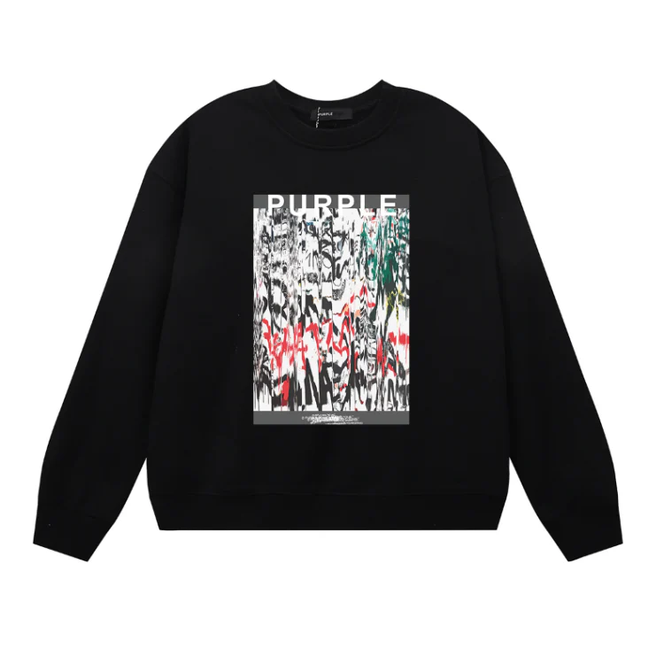 Purple Men's Long-Sleeve T-shirt Sweatshirt 1119