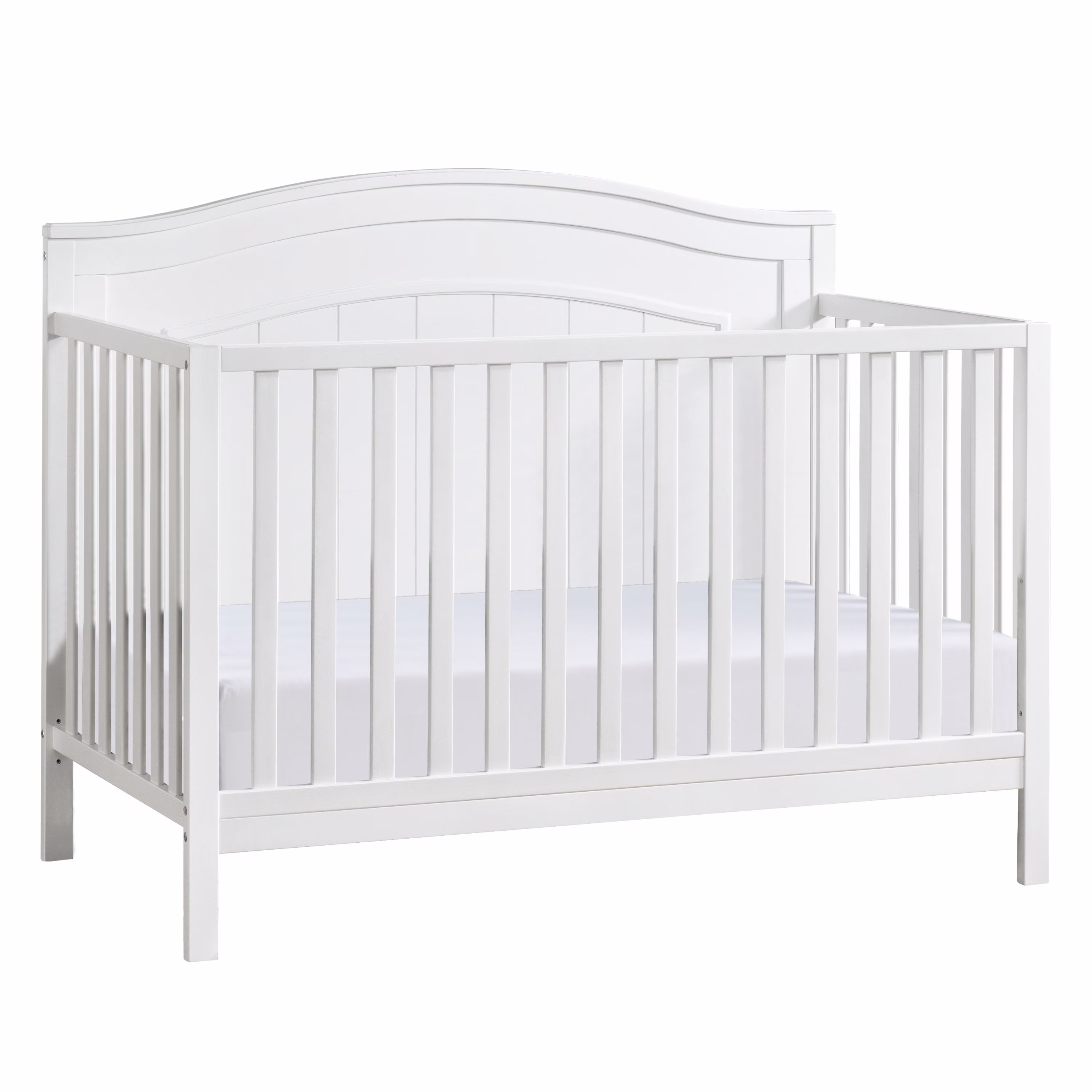 North Bay 4-in-1 Convertible Crib, Snow White, GREENGUARD Gold Certified, Wooden Crib(Snow White)