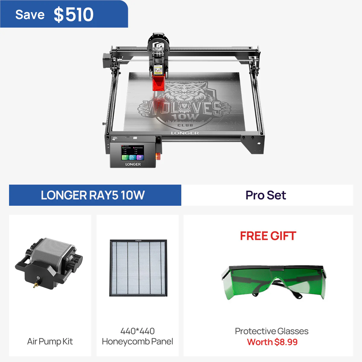 Graveur laser RAY5 10W/20W plus long