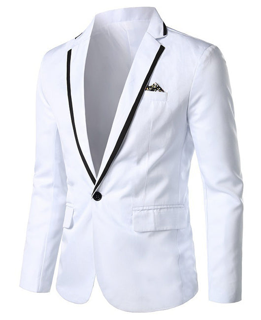 Blazer élégant à panneaux unis, col à revers et un bouton