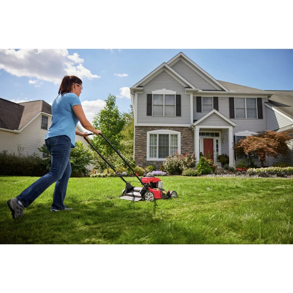 TROY BILT 21 140cc Gas Powered Push Walk - Behind Mower, Triaction Cutting System