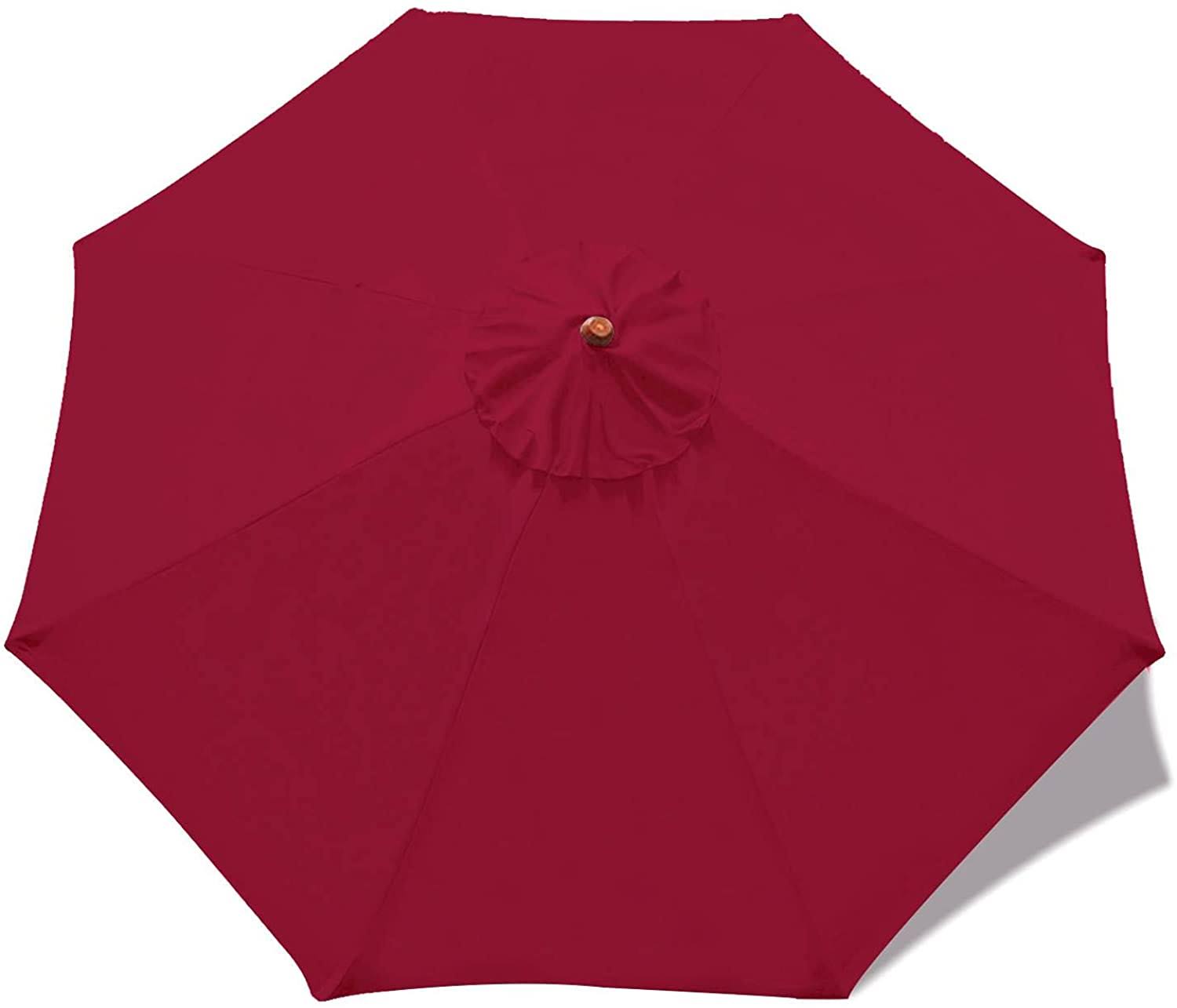 MASTERCANOPY Patio Umbrella Replacement Canopy for 8 Ribs 9ft / Burgundy
