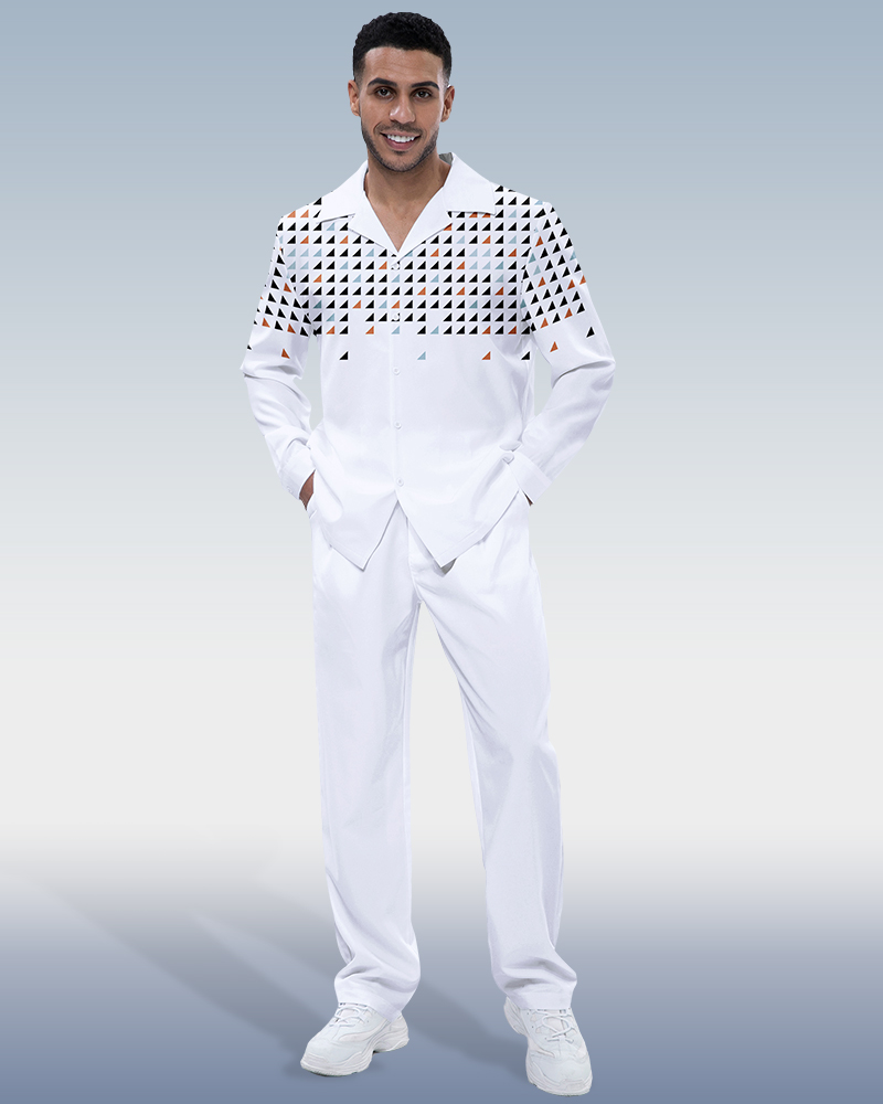 Costume de marche blanc à manches longues pour homme Suitmens 001