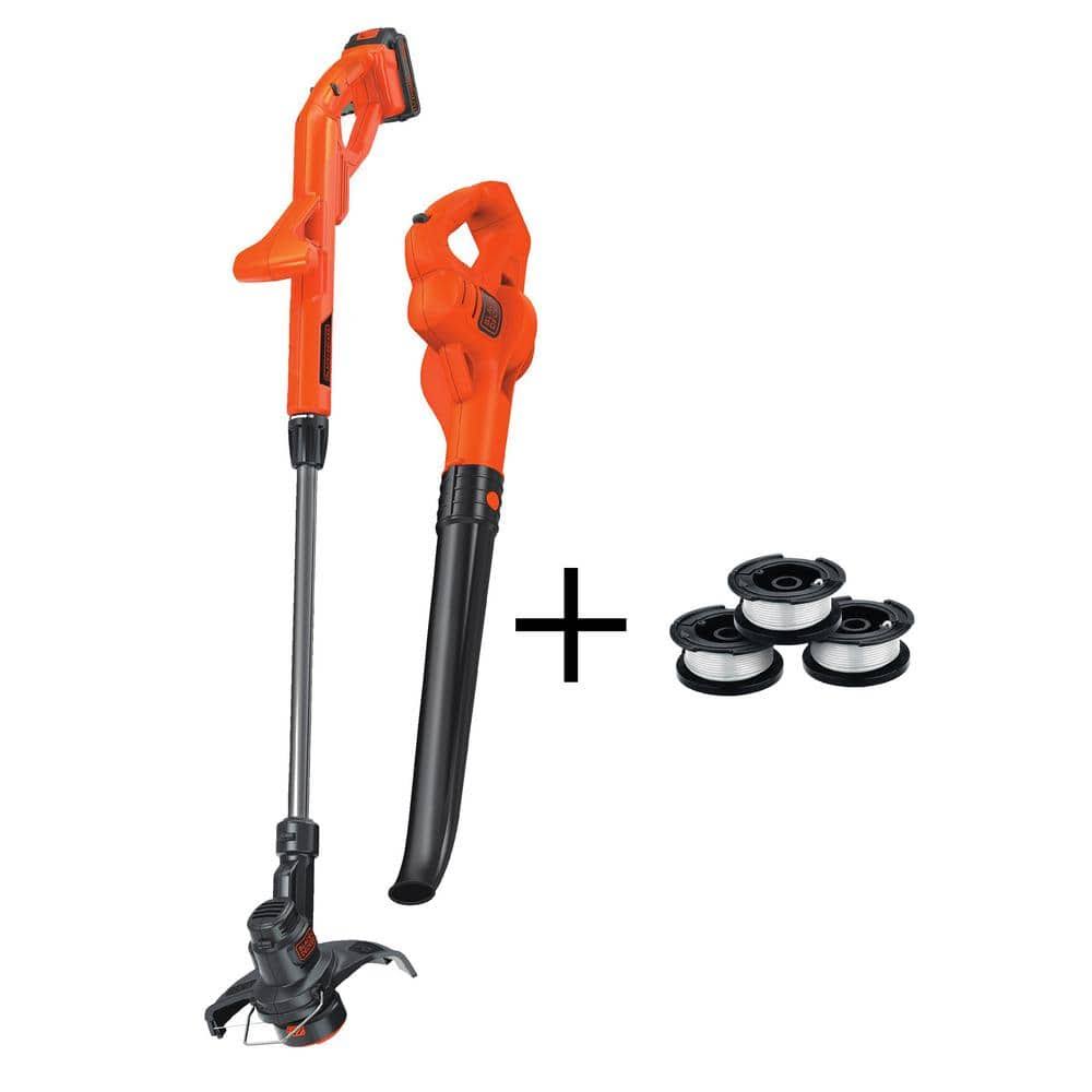 Black+decker 20V Max Cordless String Trimmer and Sweeper Combo Kit (2-Tool) with 3 Bonus Spools