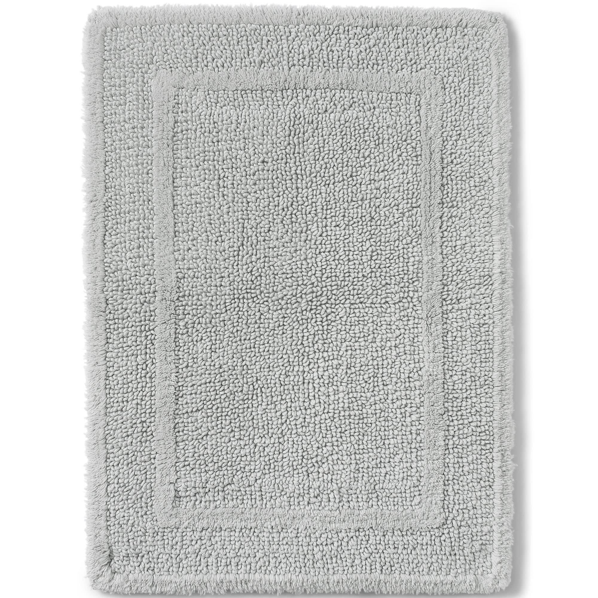 Lands' End Essential Reversible Bath Rug, Grey, 16x23