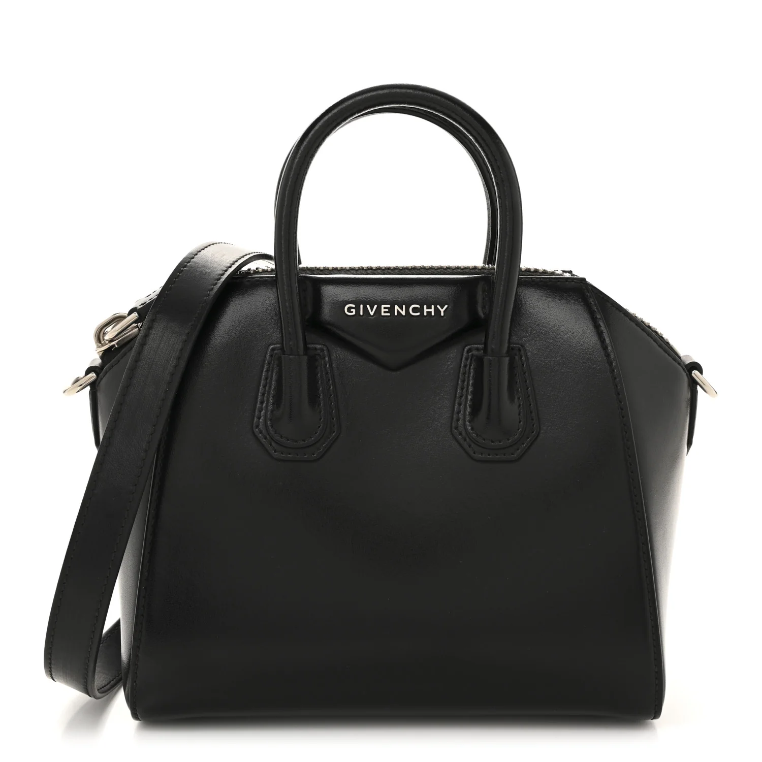 Shiny Lord Calfskin Mini Antigona Black