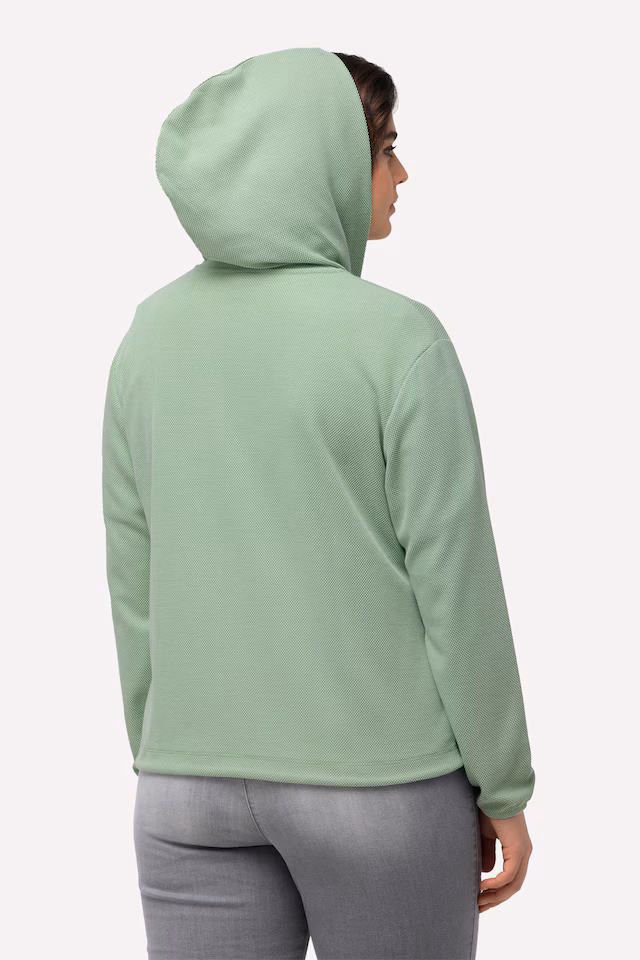 Drawstring Hem Zip-Up Hoodie