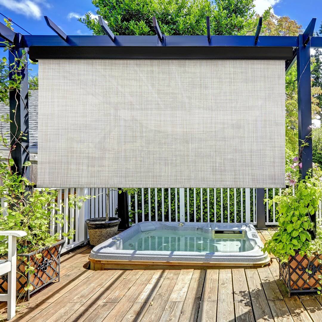 Keystone Fabrics Heavy Duty Semi-Sheer Outdoor Roller Shade Size: 48