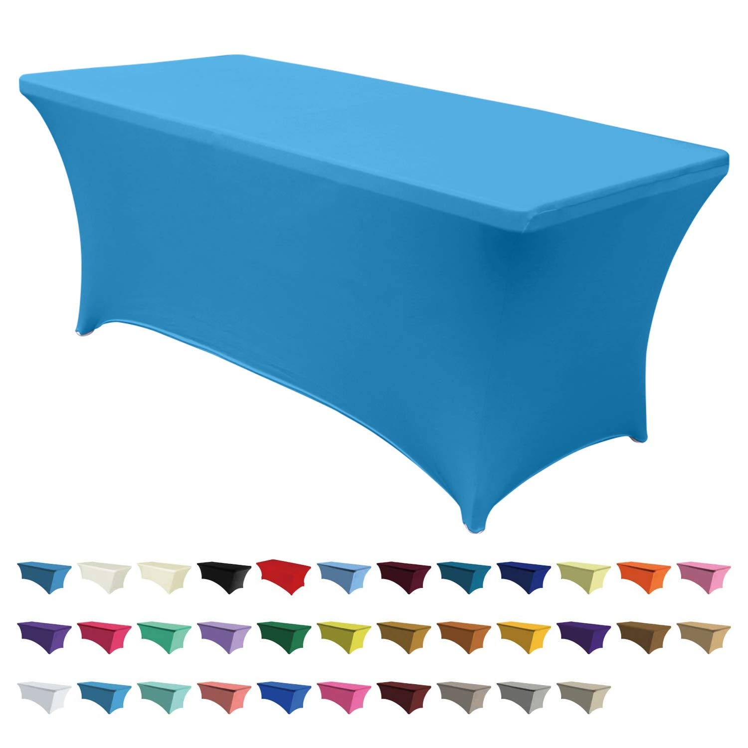 ABCCANOPY Spandex Tablecloths for 6 ft Home Rectangular Table Fitted Stretch Table Cover Polyester Tablecover Table Toppers