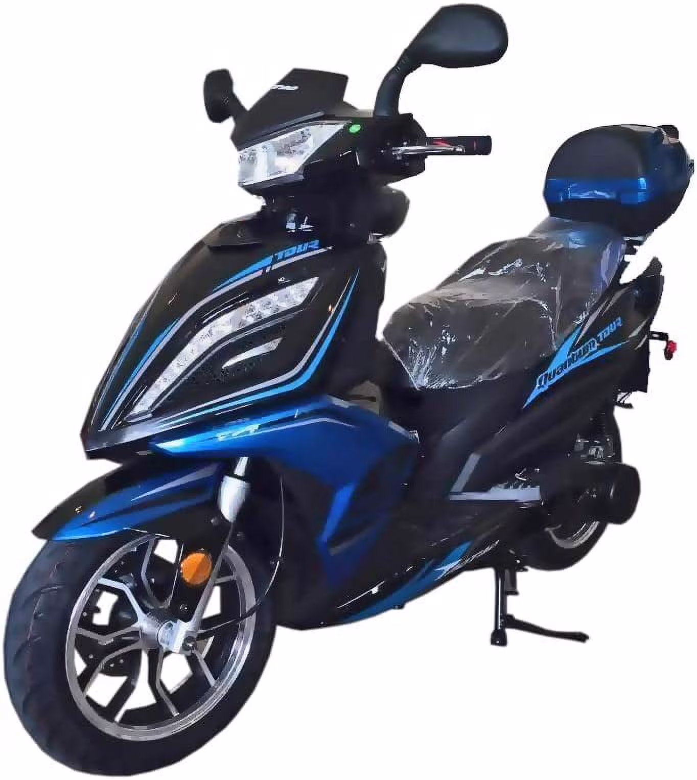 New Quantum 150 TITAN 150 Gas Scooter Fully Automatic Upgraded 150cc CVT transmission for Adults and youth Sporty Blue(Blue)