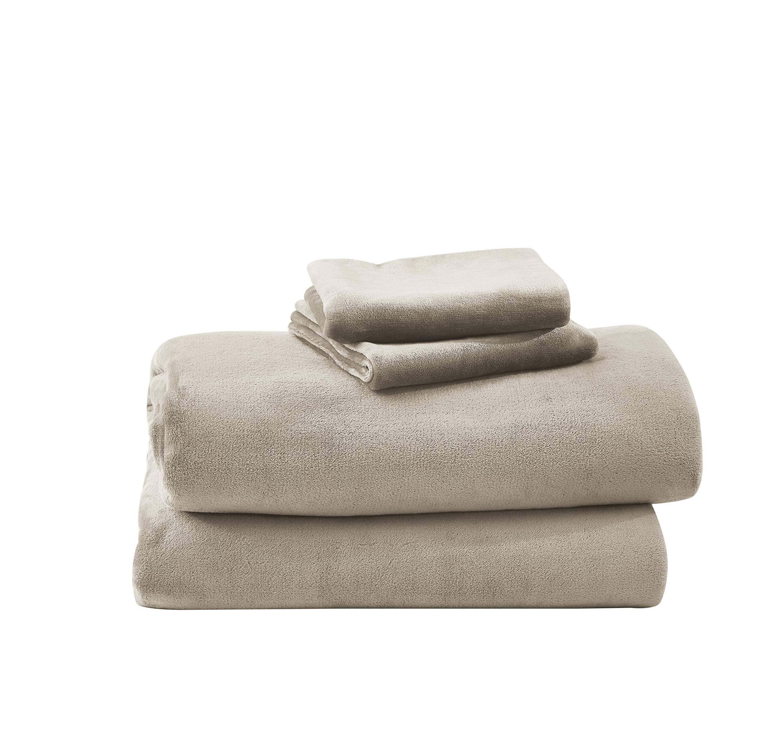 Warm and Cozy Super Plush Flannel Fleece Sheet Set, Taupe, King