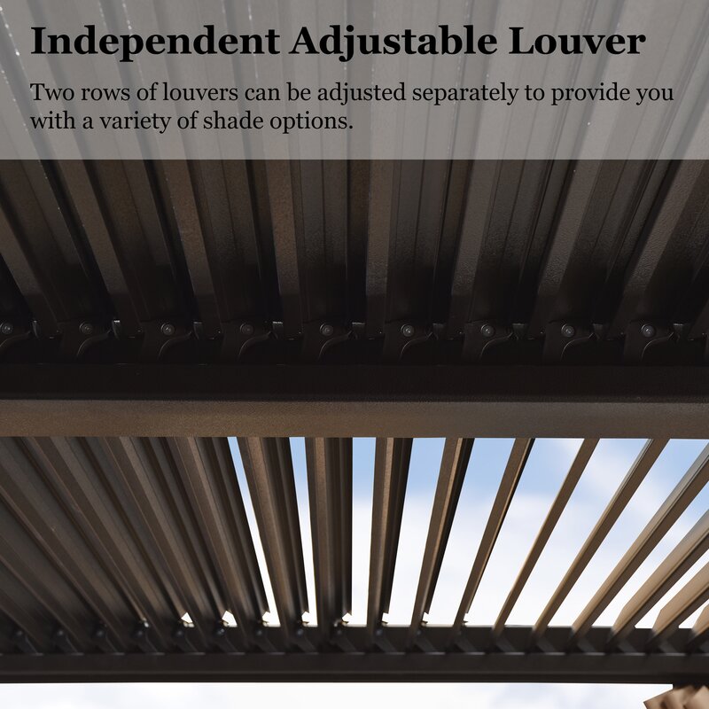 💥Liquidation🔥Pergola en aluminium 13 pi L x 10 pi P (Possibilité d'assemblage libre)