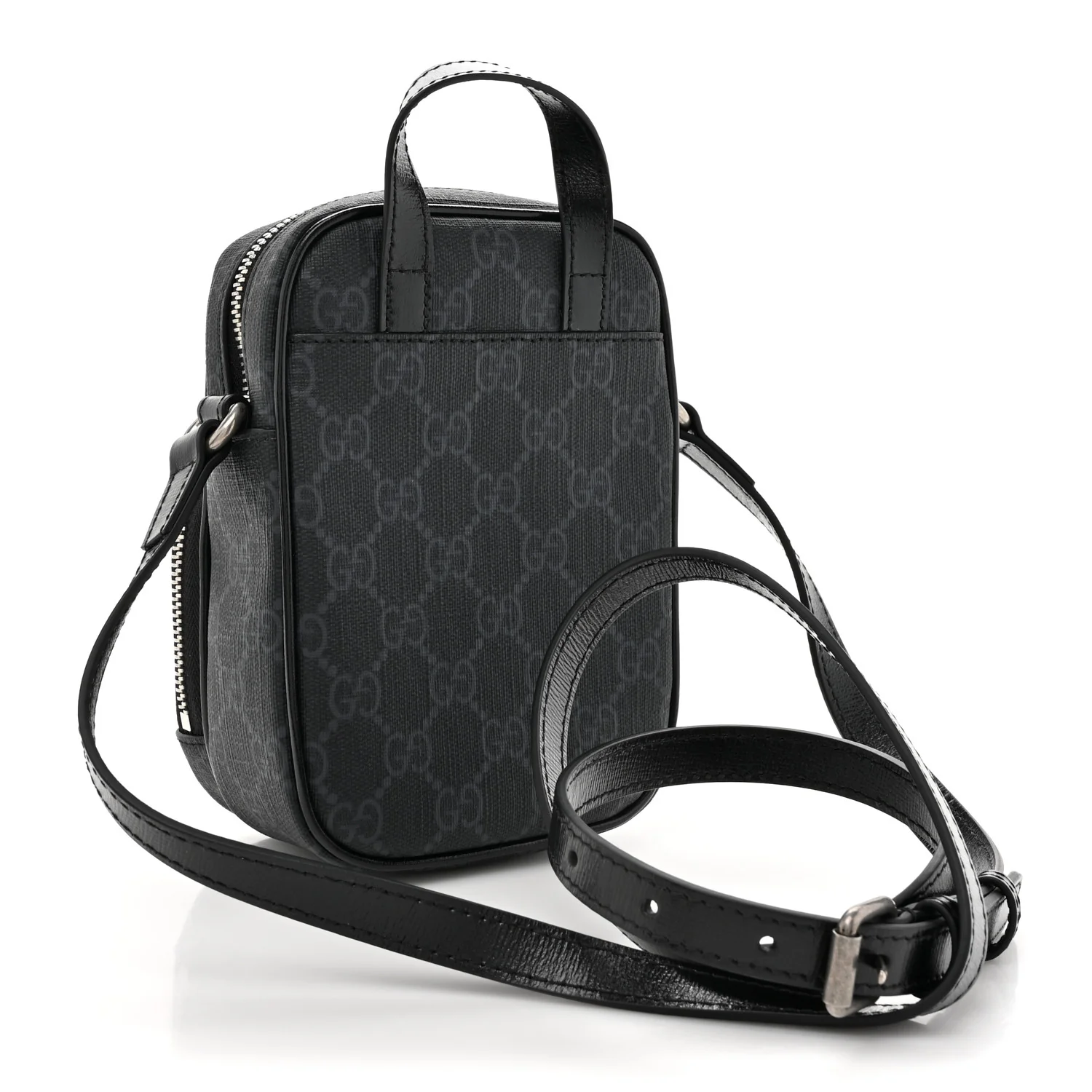 GG Supreme Monogram Azalea Calfskin Mini Retro Interlocking G Bag Black