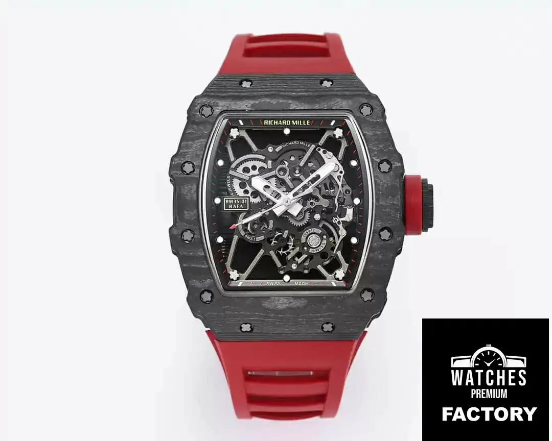Richard Mille RM35-01 BBR Factory Carbon Fiber Case Rubber Strap