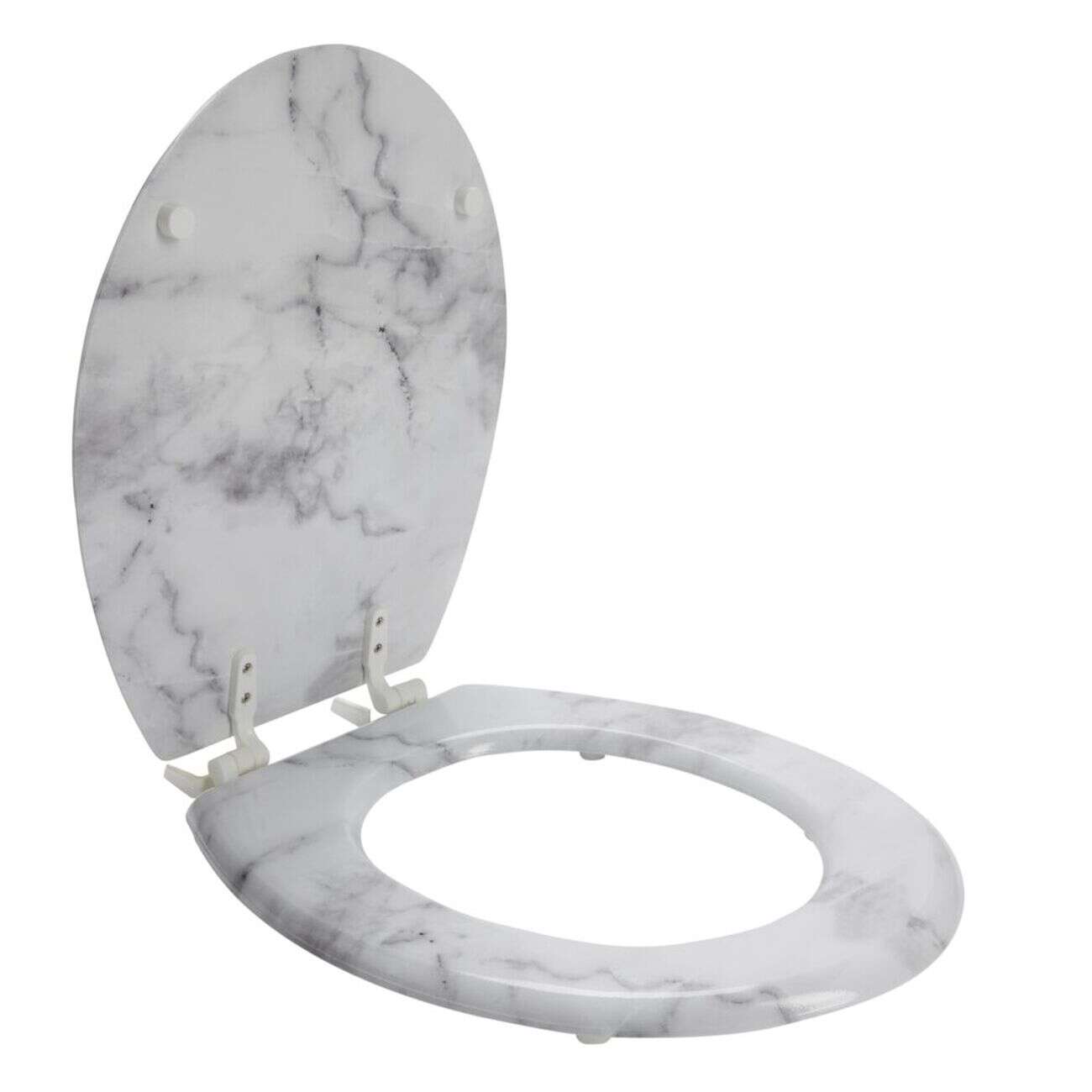 Abattant WC en bois façon marbre taille universelle