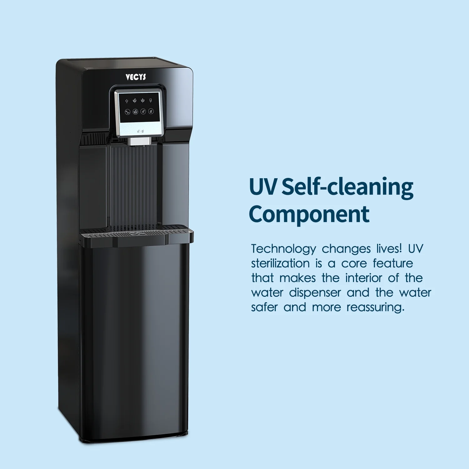 3 5 gal Bottom Loading Cold Water Cooler with Ice Supply, 18LBS Daily Ice Making Image 4
