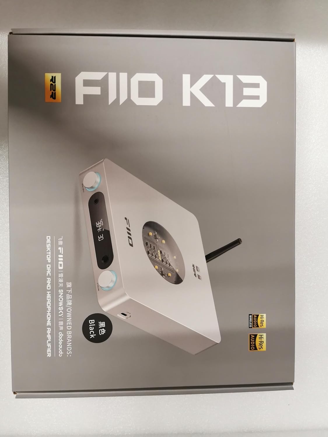 FiiO K13 R2R Desktop DAC & Headphone Amp  High-Fidelity 24Bit R2R DAC  Powerful 2400mW Output  LDAC Bluetooth Streaming  Dual Power Supply  10-Band PEQ  Balanced XLR & RCA Audio Output (Black)