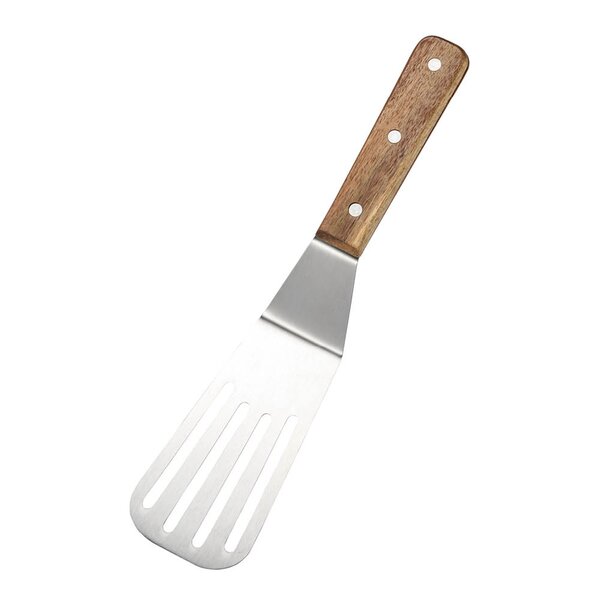 Steph stekespade slisset 28 cm stål/gummitre