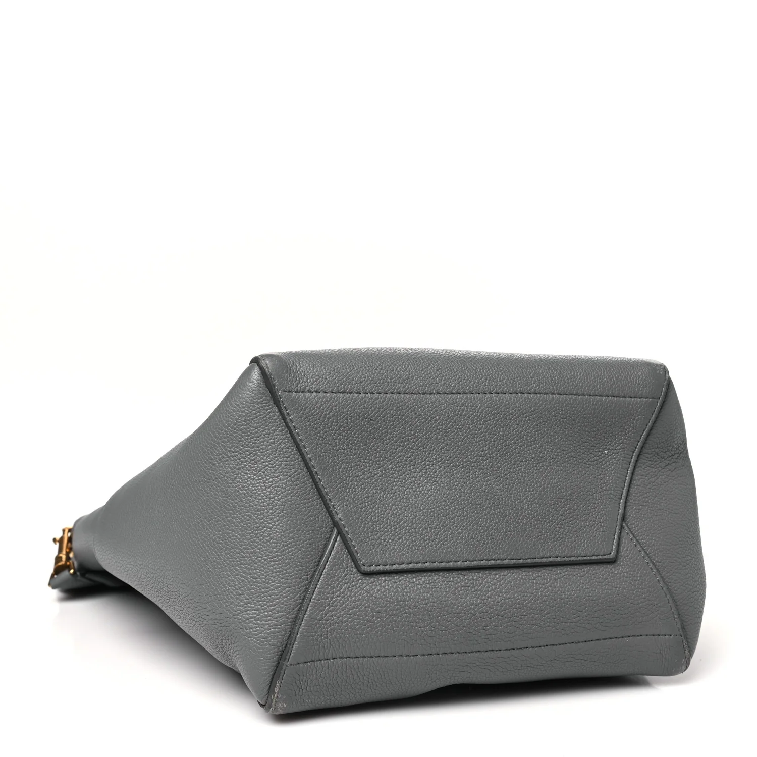 Soft Grained Calfskin Sangle Bucket Bag Grey