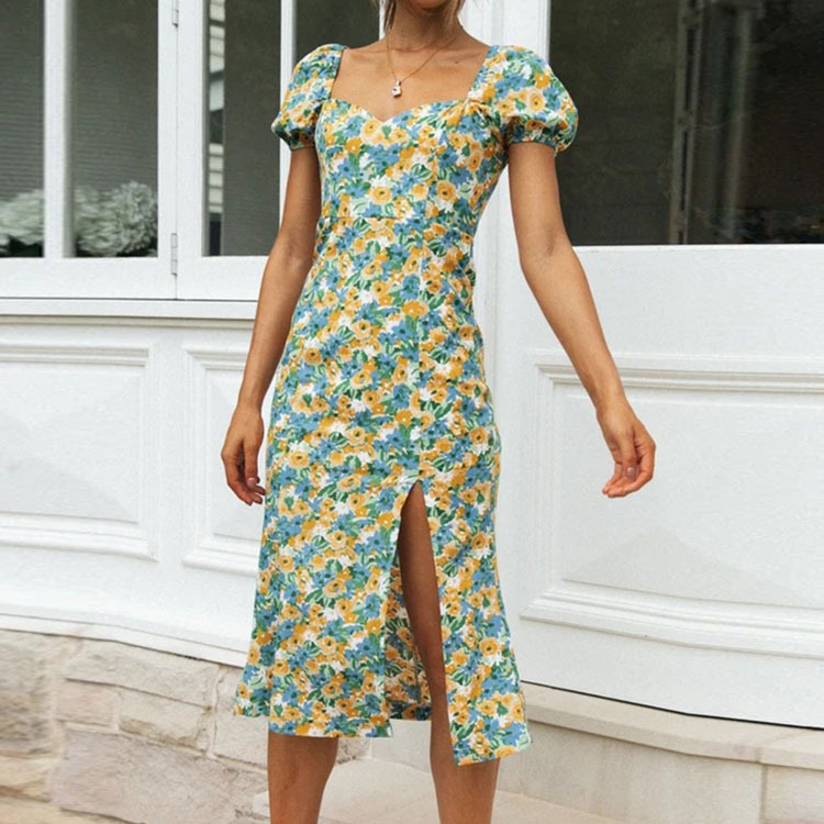 Robe fendue dos nu fraîche et ravissante