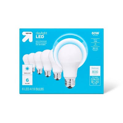 LED 60W 6pk Daylight Light Bulbs - Up & Up