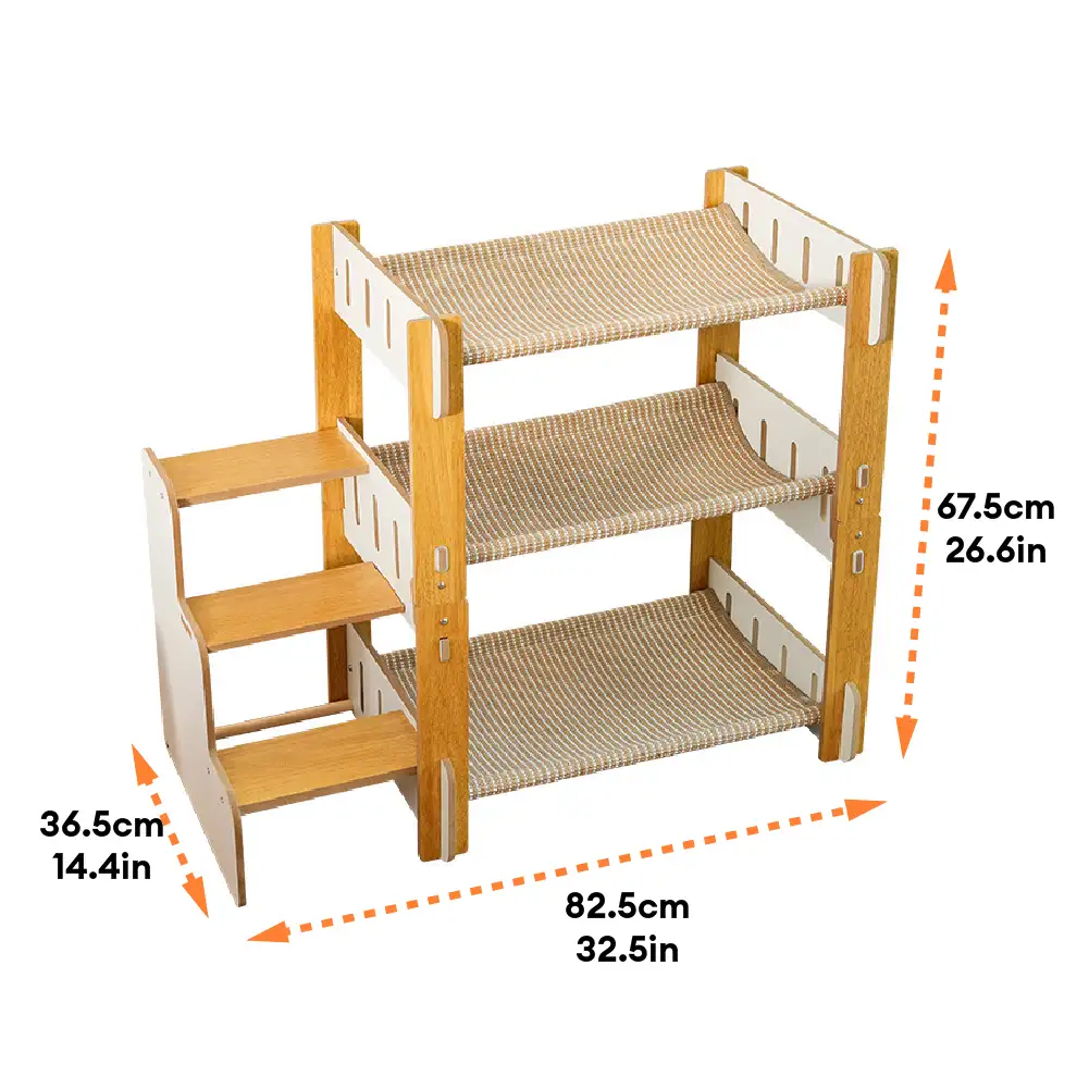 Multi-Tiered Faux Sisal Cat Scratching Cat Hammock with Stairs