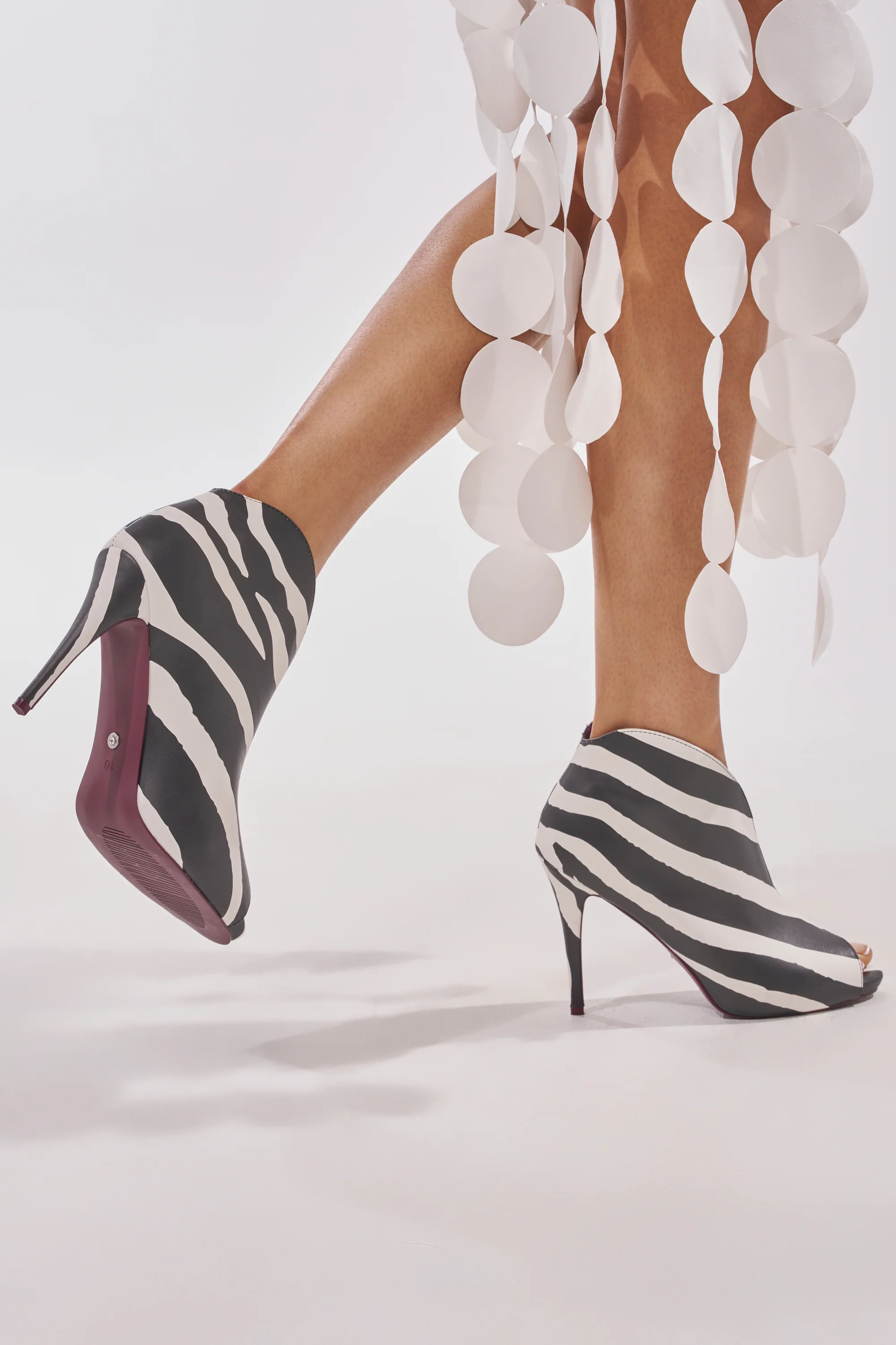 AZALEA WANG MARISOL OPEN TOE STILETTO BOOTIE IN ZEBRA - Akira Store