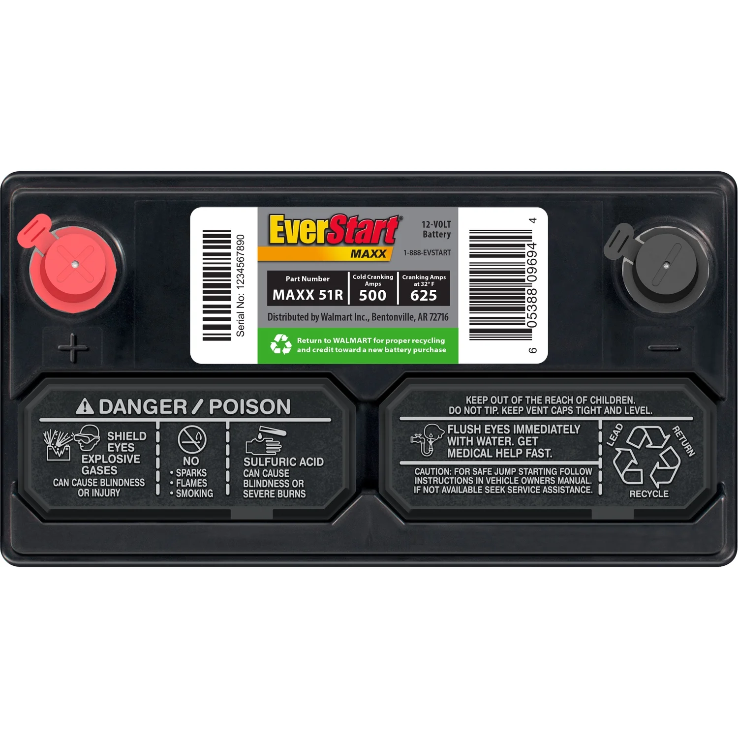 Maxx Lead Acid Automotive Battery, Group Size 51R 12 Volt, 500 CCA - Image 6