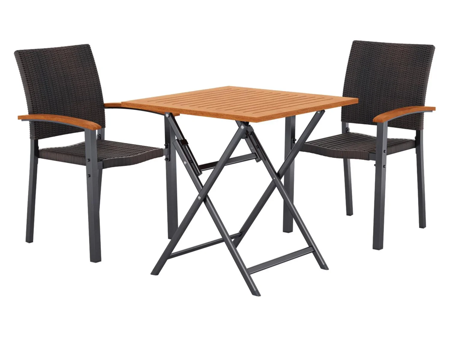 LIVARNO Table de jardin + Lot de 2 fauteuils en rsine tresse Valencia