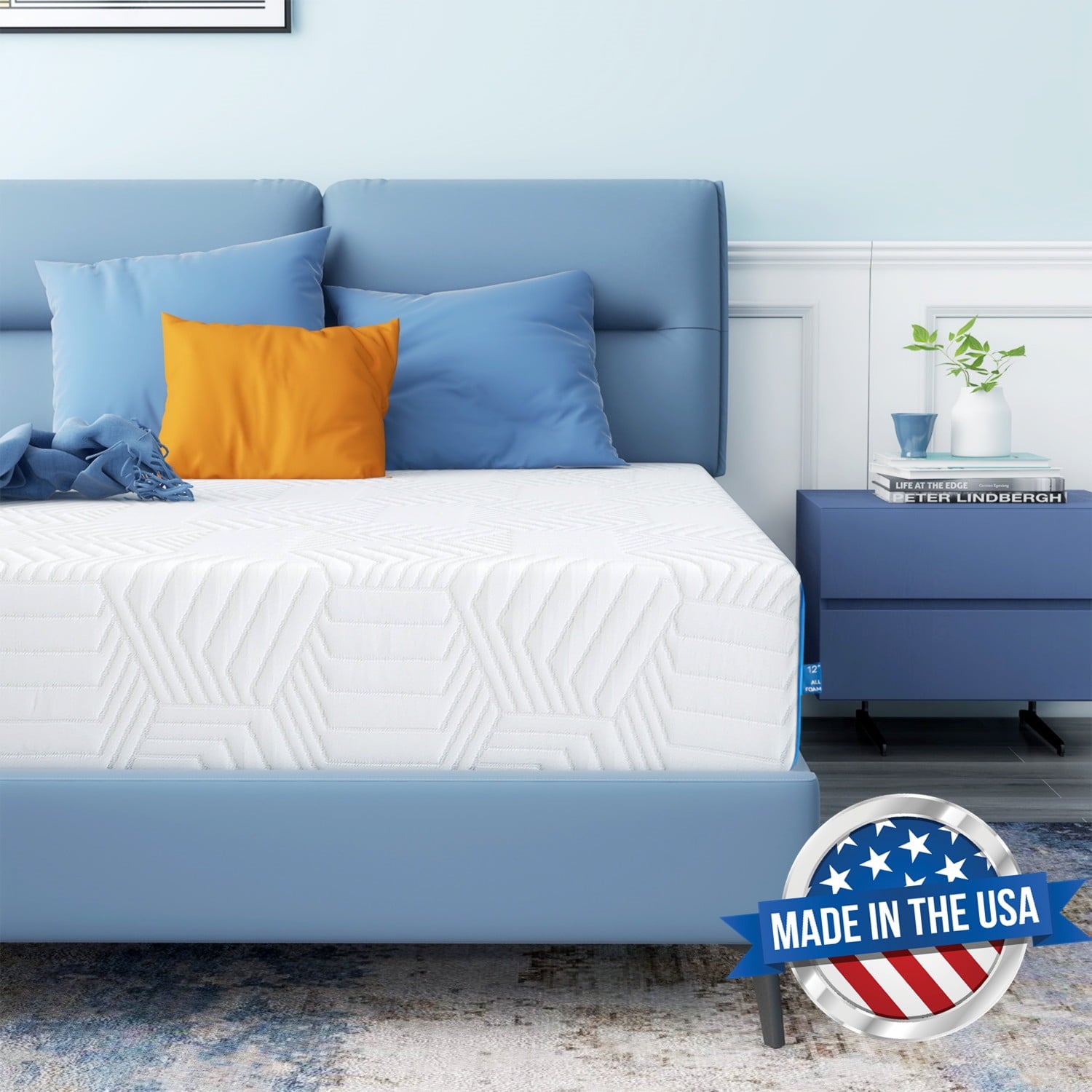 Mattress Bed in a Box. Memory Foam Mattress infused with Green Tea and Cooling Gel.12 inches. Made in USA