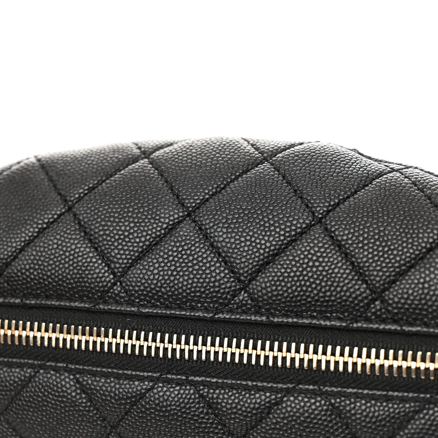 Caviar Quilted Filigree Waist Bag Black