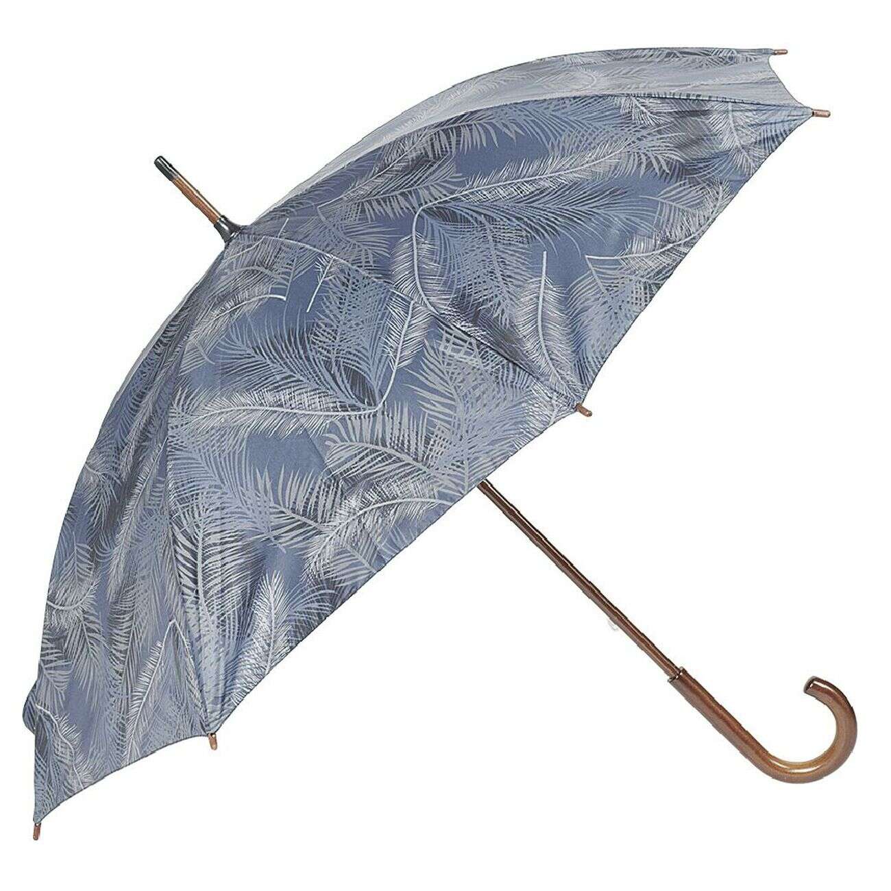 Parapluie canne imprimé feuillage