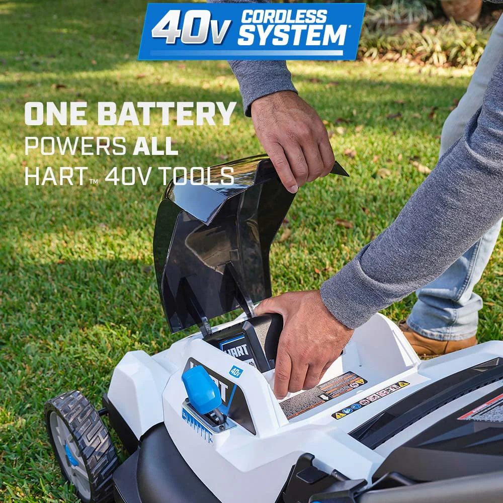 HART 40-Volt 20-inch Cordless Brushless Push Mower Kit, (1) 6.0Ah Lithium-Ion Battery(6.0 Ah Lithium-Ion Battery) - Image 9