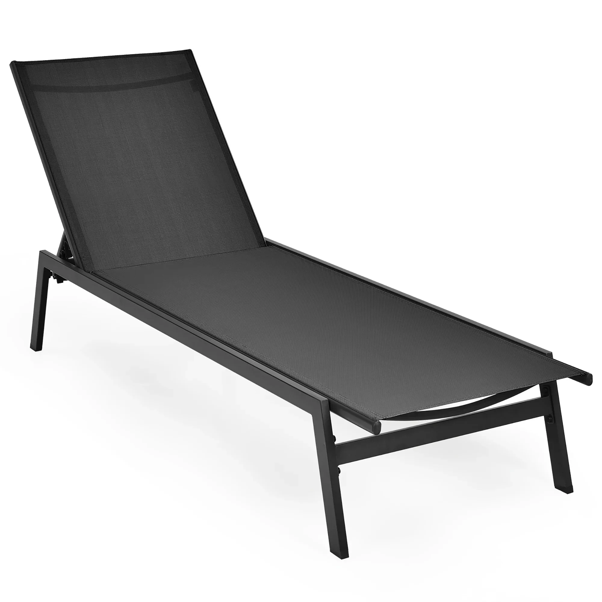 Costway  Patio Lounge Chair Chaise Recliner Back Adjustable Garden Deck Brown