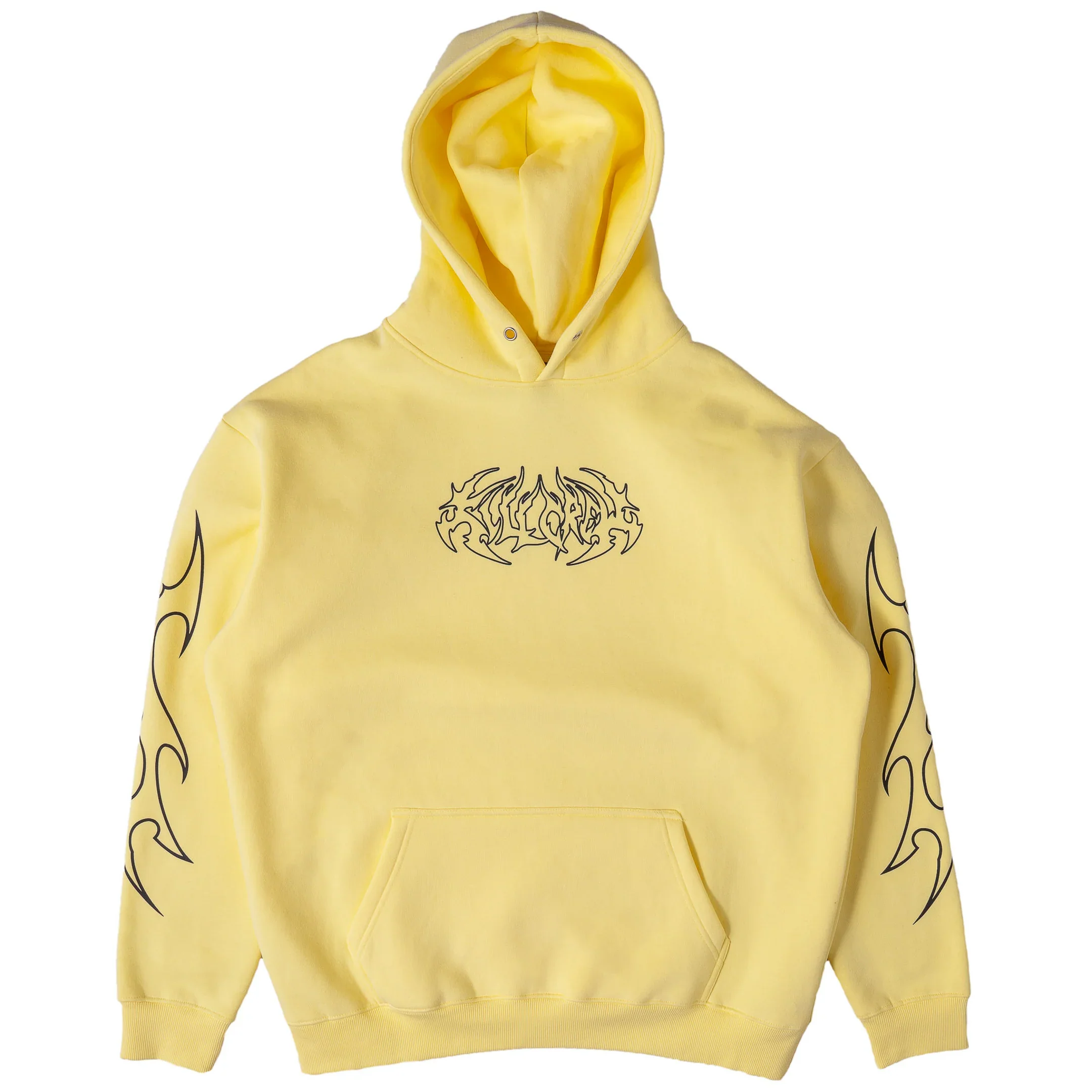 OVERSIZED LUX "TRIBAL" HOODIE - YELLOW / BLACK