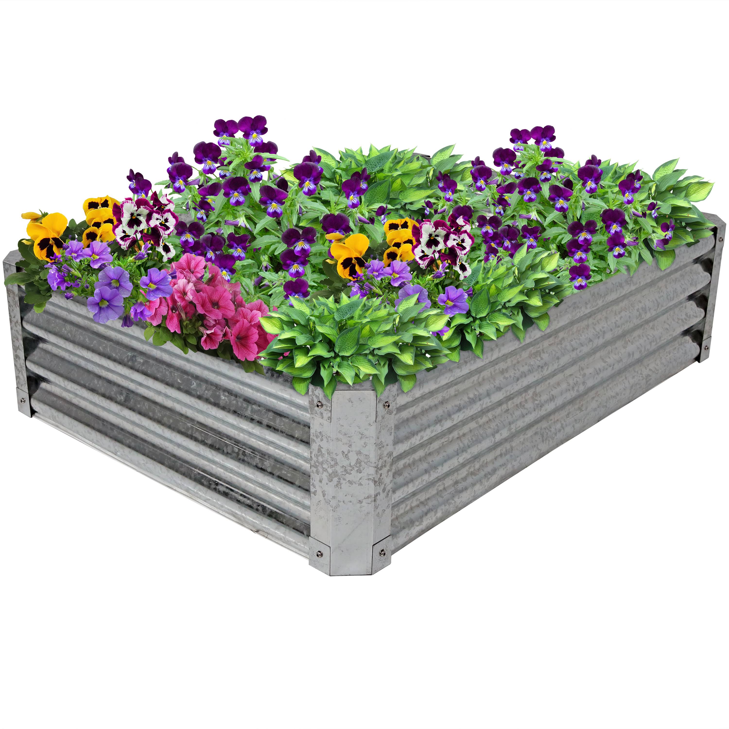 Sunnydaze Decor Raised Garden Bed, Galvanized Steel