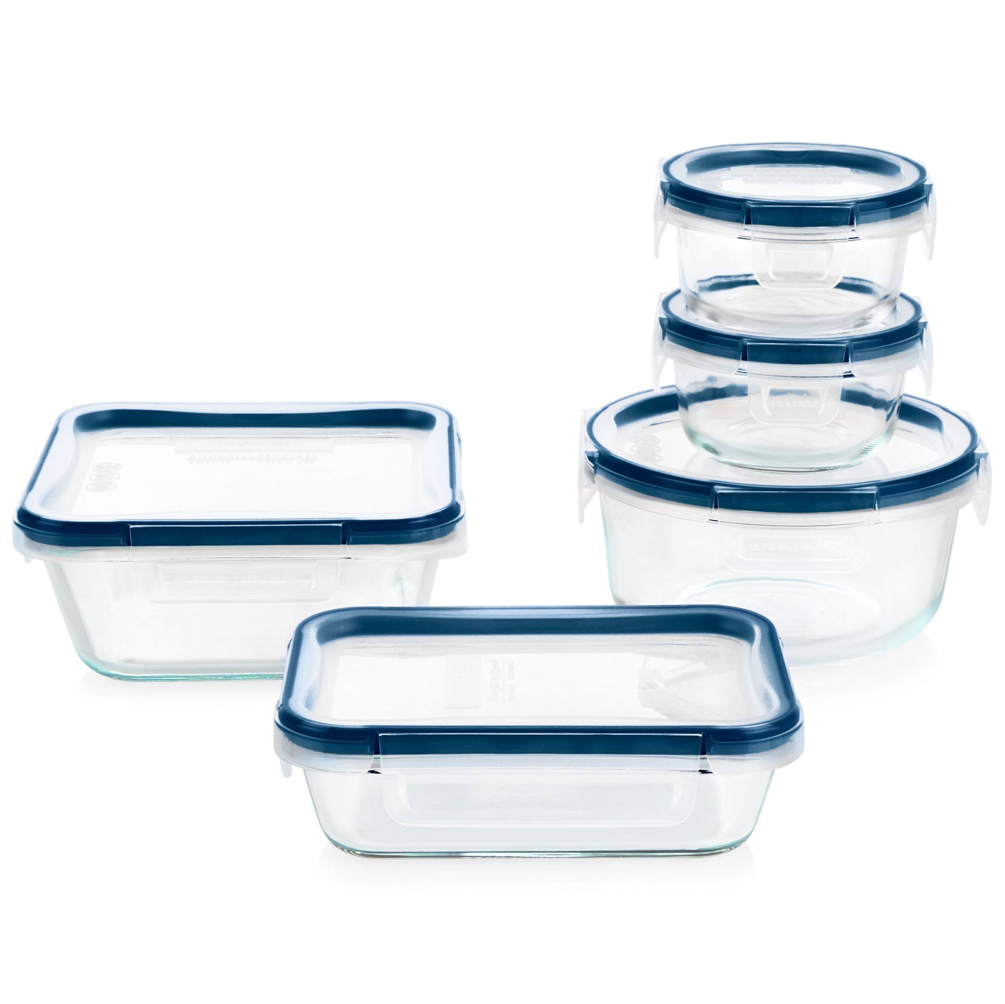 Pyrex Freshlock Plus Glass Storage with Microban 10-Piece Set