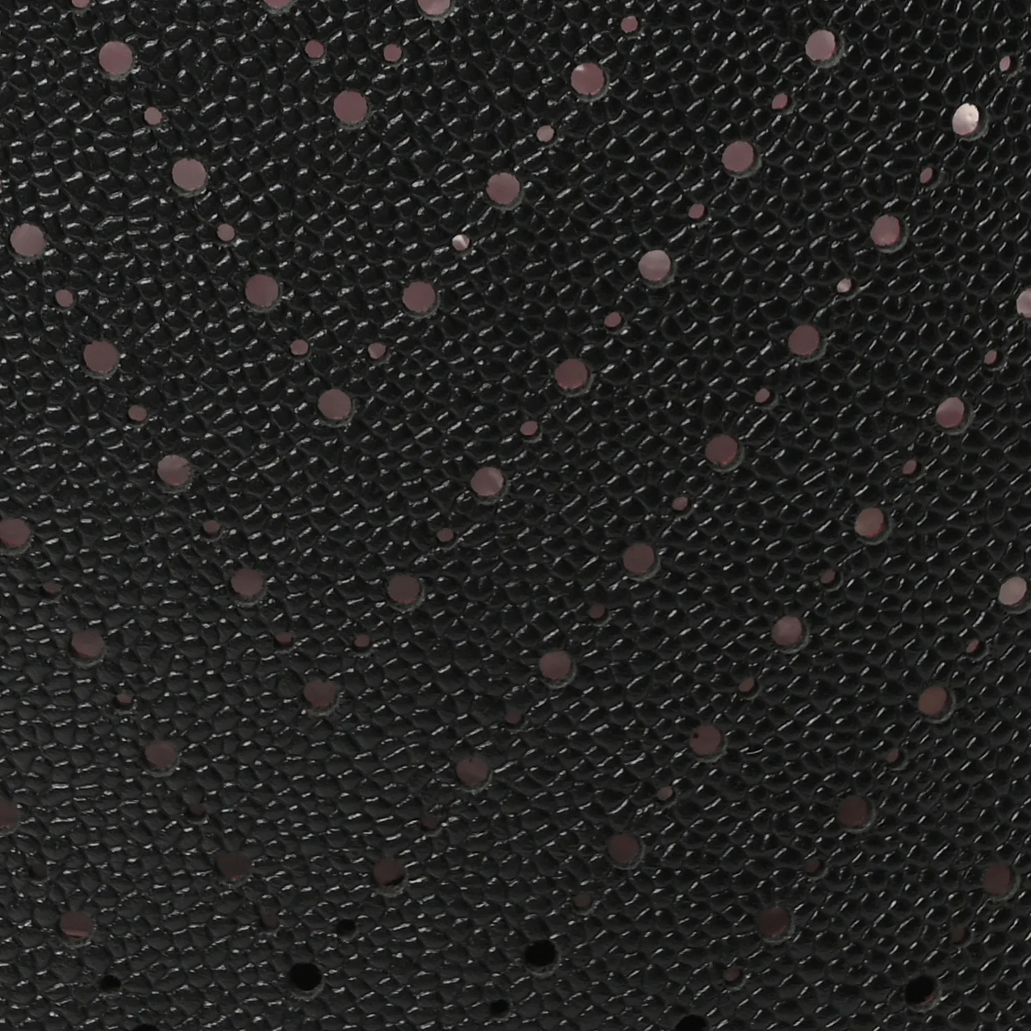 Perforated Grained Calfskin Large Shopping Tote Black