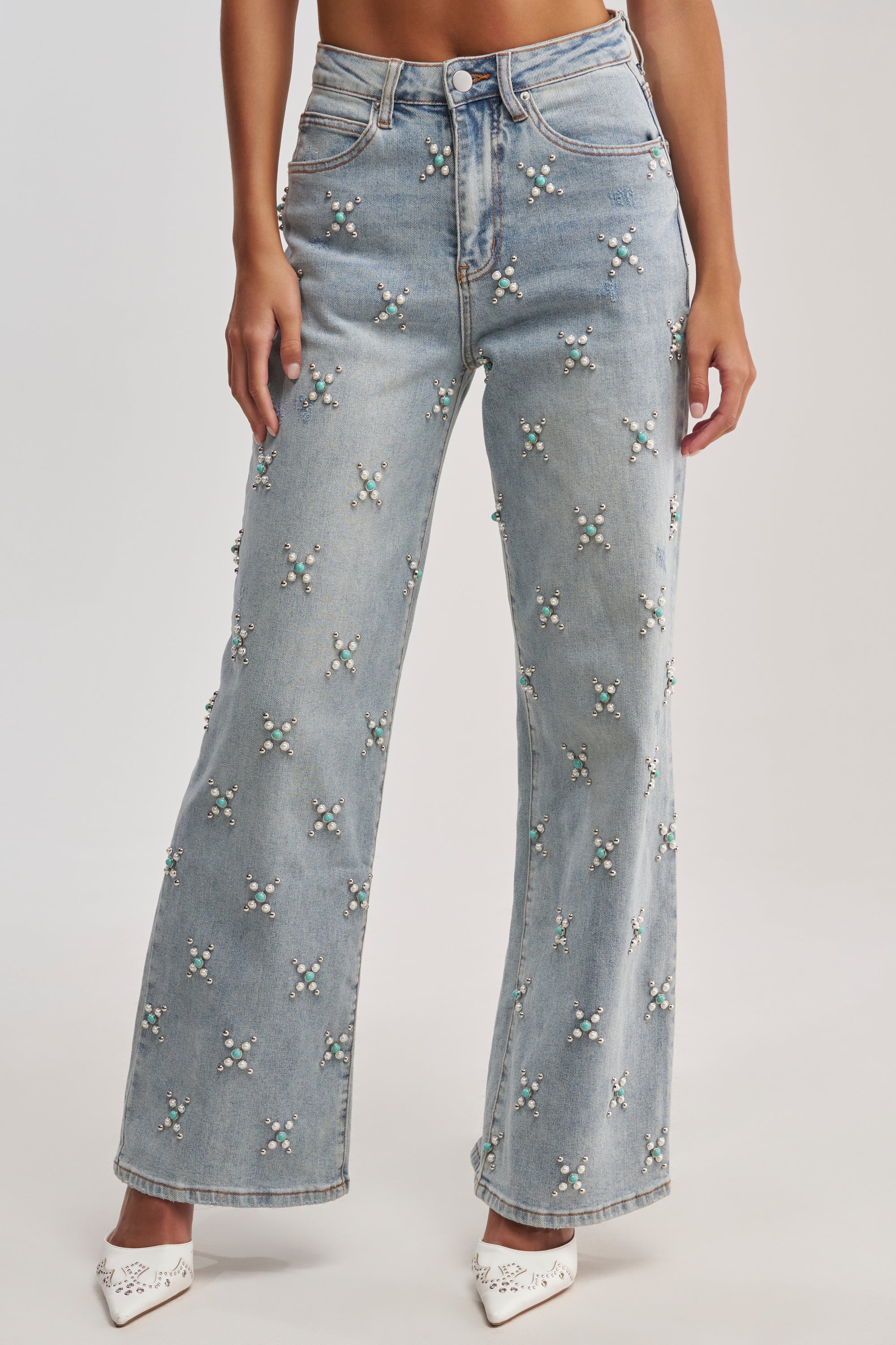 TRYING SOMETHING OUT STUDDED DENIM - Akira Store