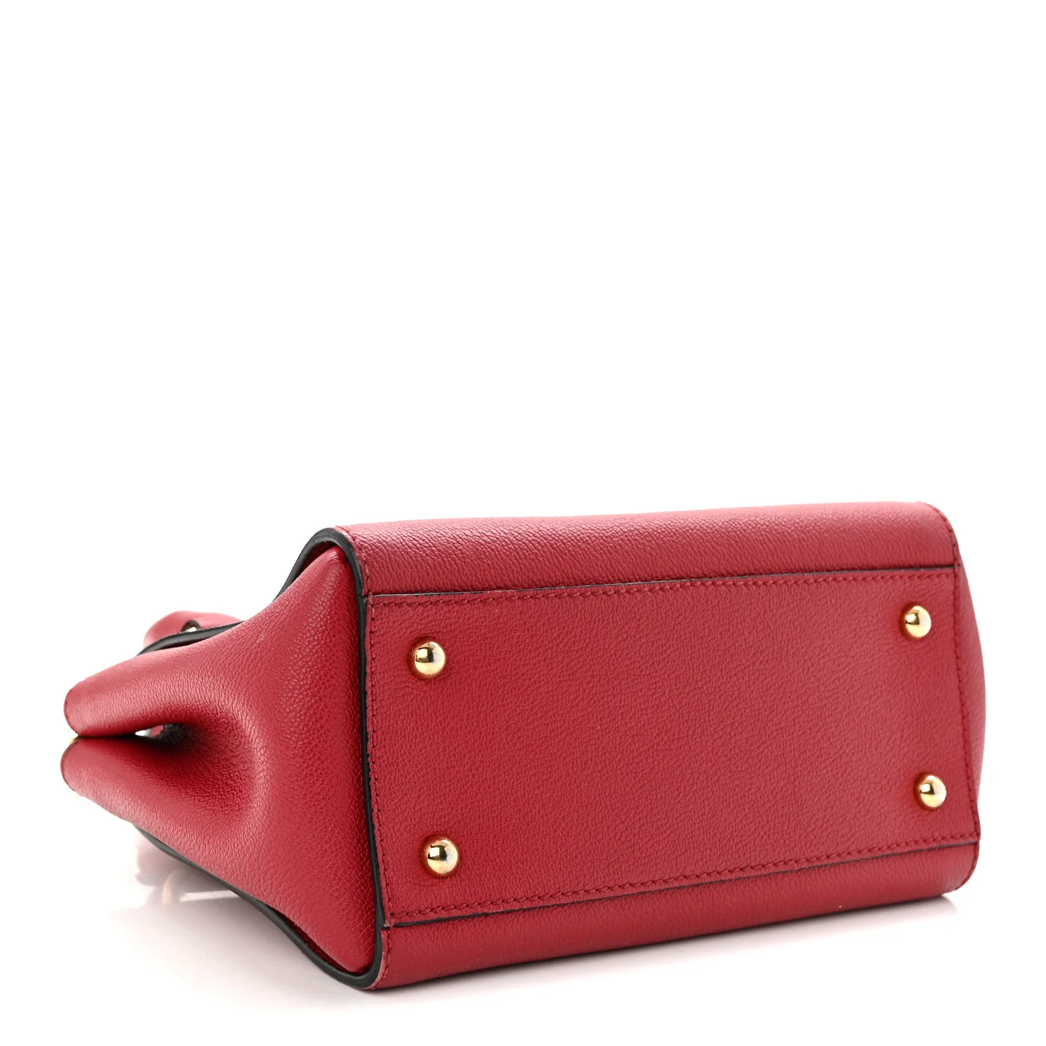 Soft Grain Calfskin Small Buckle Tote Parade Red