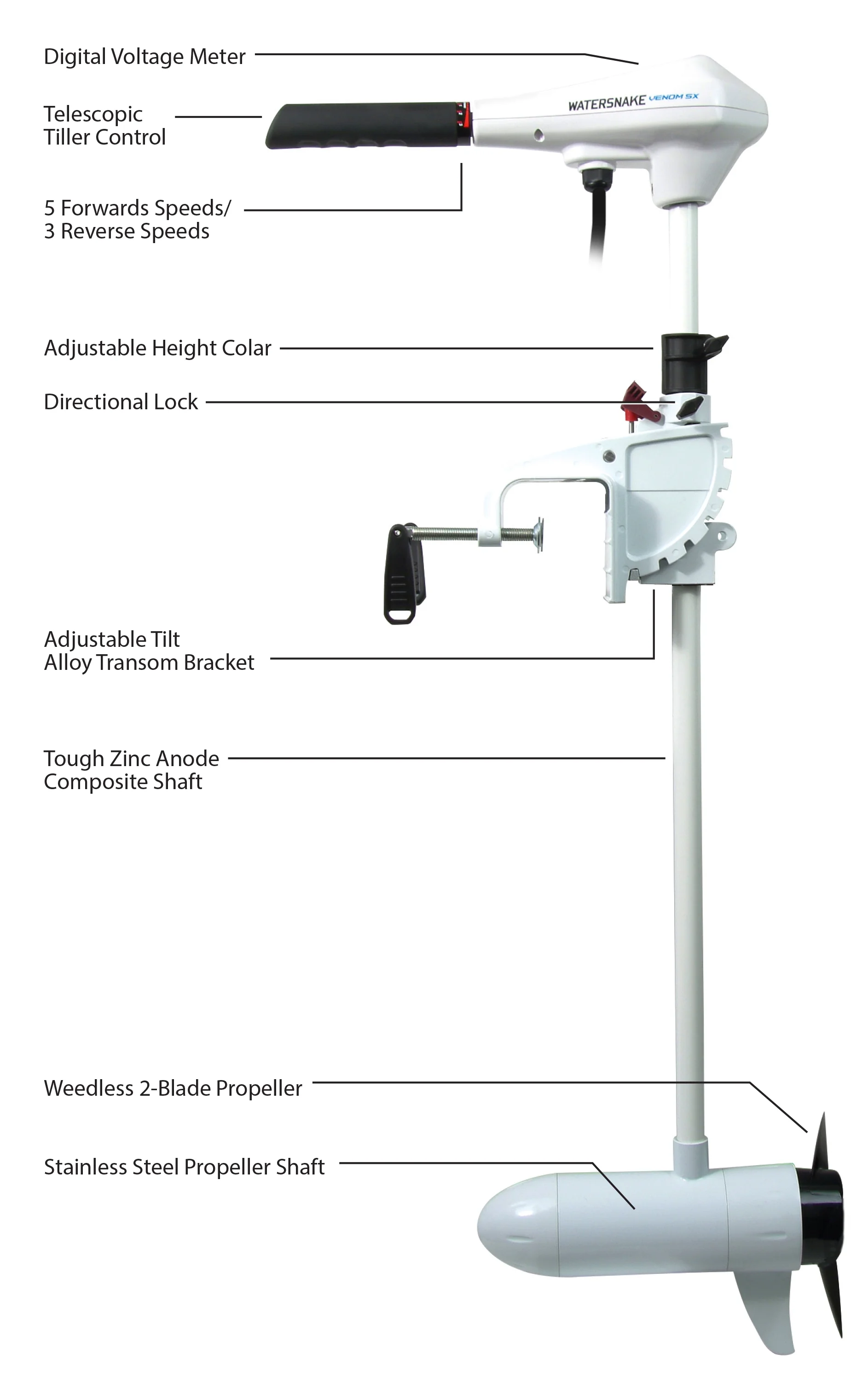 New Venom 34/30 Saltwater Transom Mount Trolling Motor(34-lb. / 30-") - Image 2