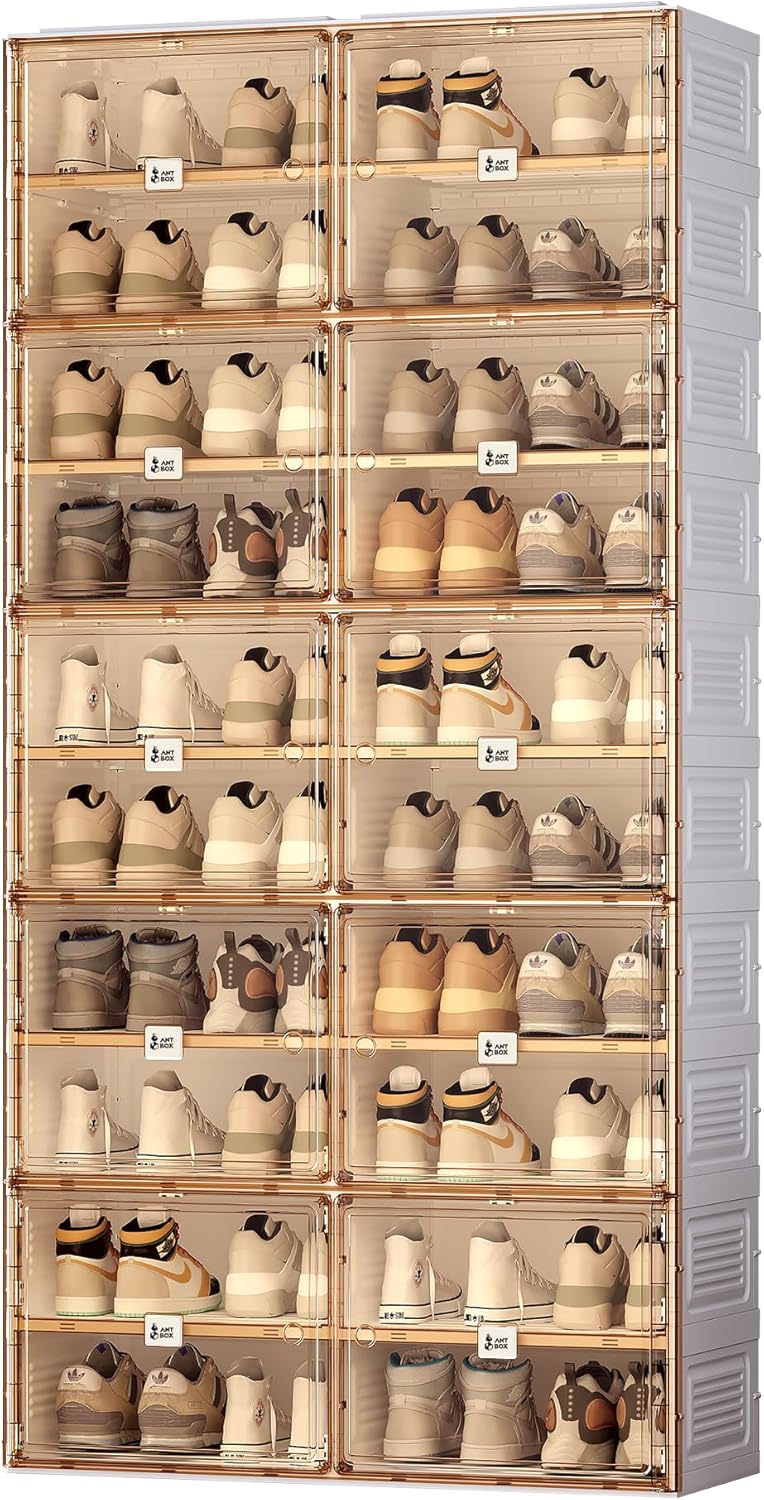 ANTBOX Organisateur de rangement portable pour chaussures et baskets, armoire à chaussures, bacs de rangement en plastique