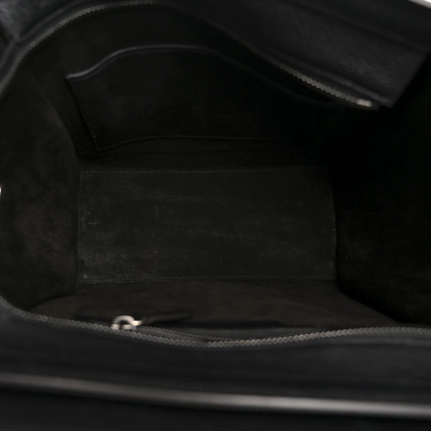 Drummed Calfskin Micro Luggage Black