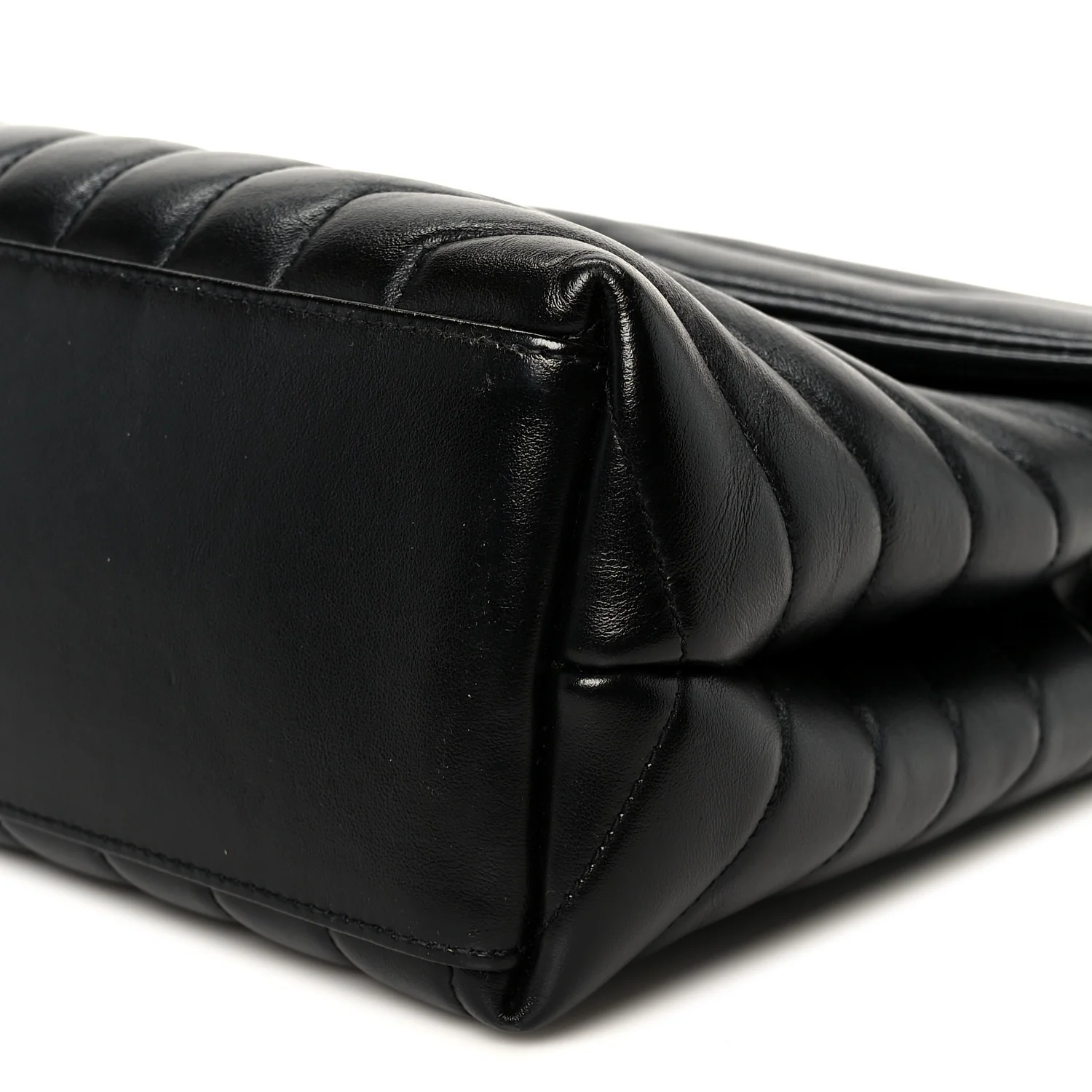 Calfskin Y Quilted Monogram Medium Loulou Chain Satchel Black