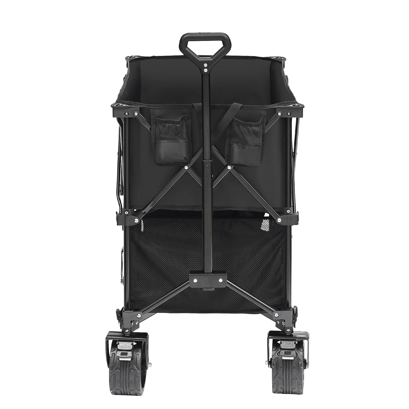 Foldable Double Decker Wagon, 400L Collapsible Wagon Cart with All-Terrain Wheels,Heavy Duty Folding Wagon Cart 350-450 lbs Weight Capacity for Camping,Shopping,Garden,52" Extra Long Extender - Image 8