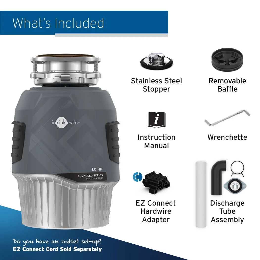 Evolution 1HP, 1 HP Garbage Disposal, Advanced Series EZ Connect Continuous Feed Food Waste Disposer - Image 7