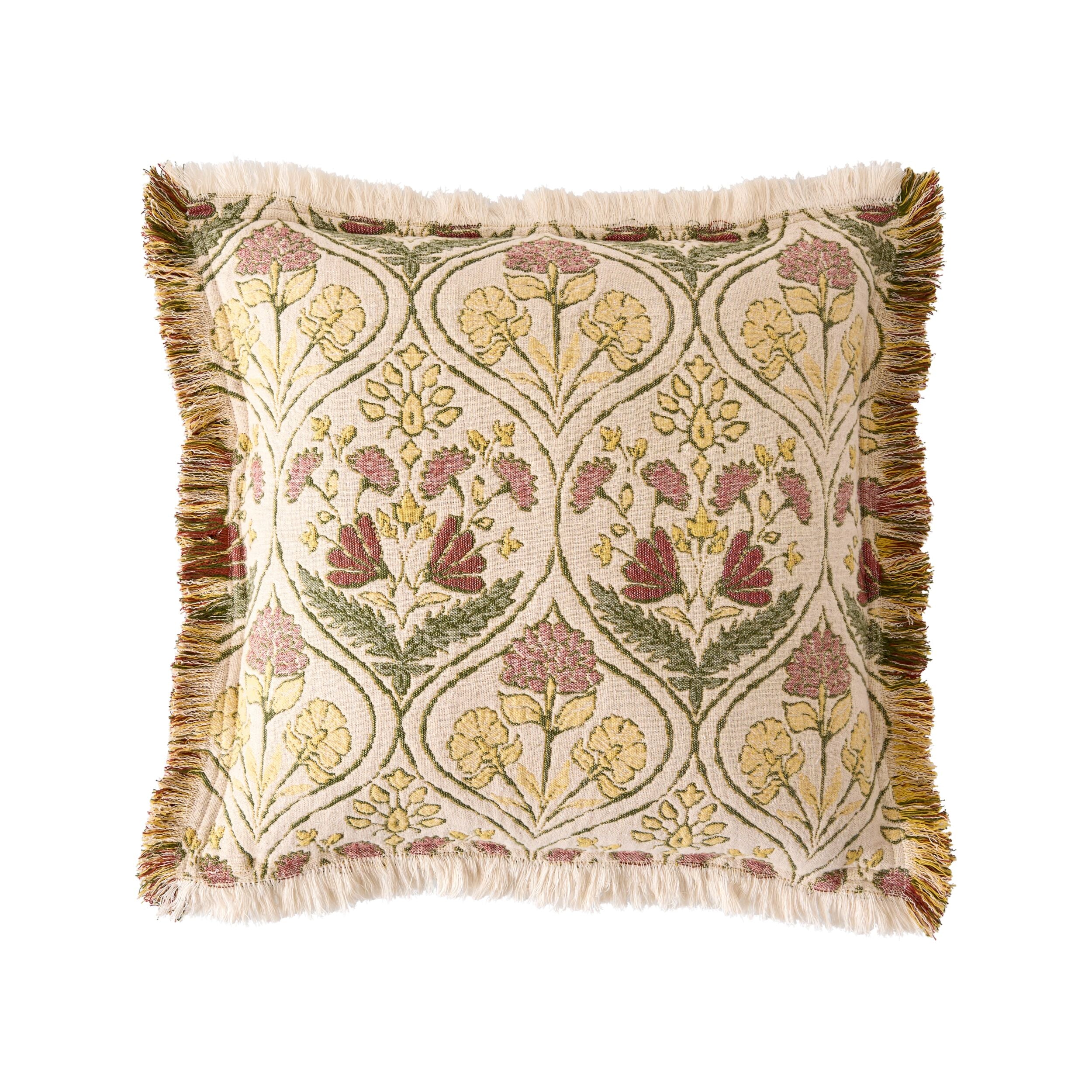 Jacquard Garden Cotton Cushion 50x50cm Damask