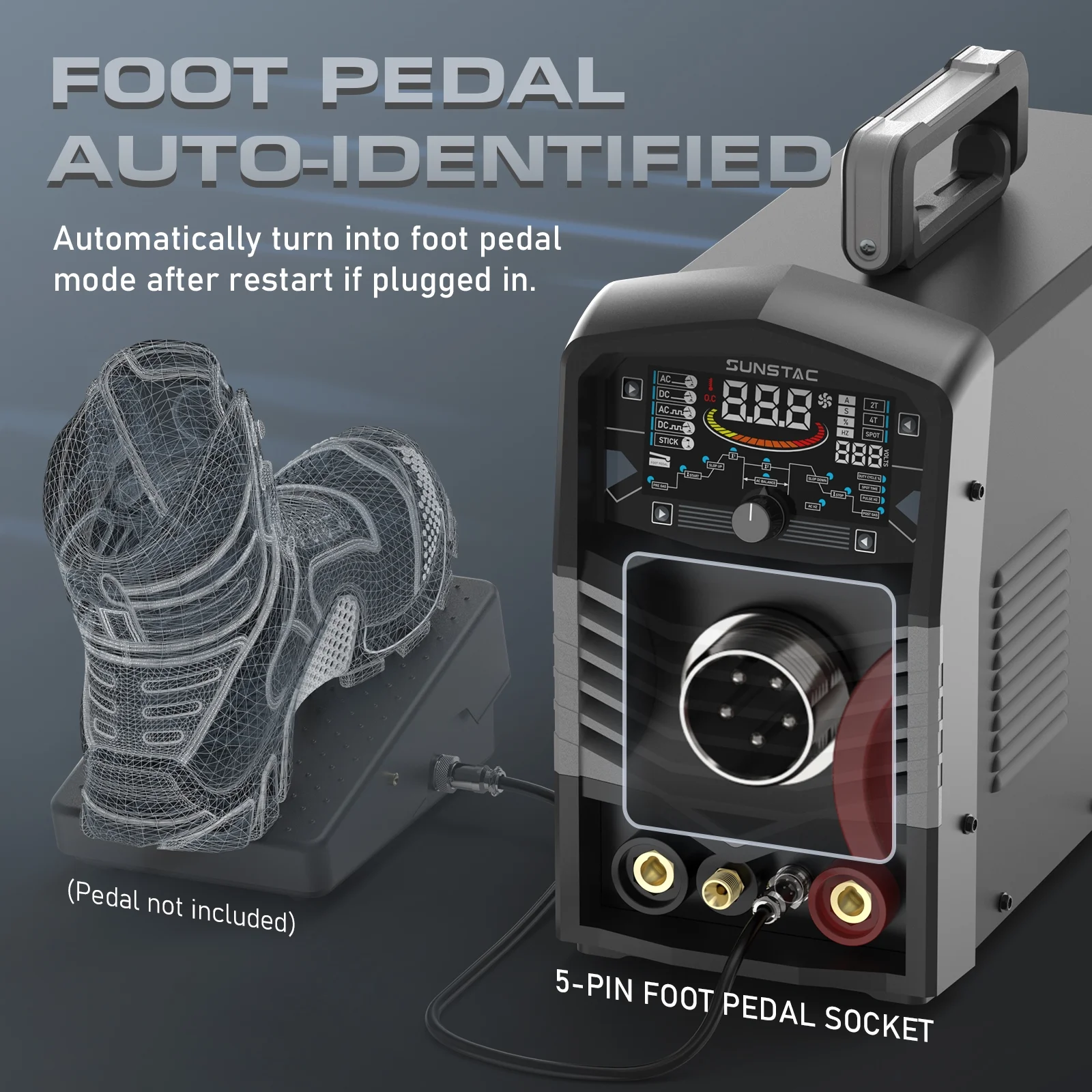 250A AC/DC TIG Welder with Pulse, 110V/220 Dual Voltage DC TIG/AC TIG/Pulse TIG/SPOT TIG/Stick - Image 3
